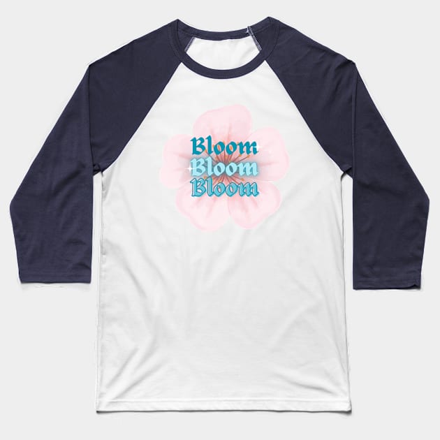 Bloom Flower Baseball T-Shirt by Raspberryxshop